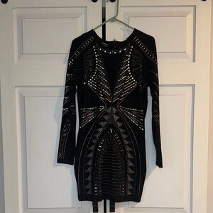 Elegant Black and Gold & Silver Bling Women's Dress